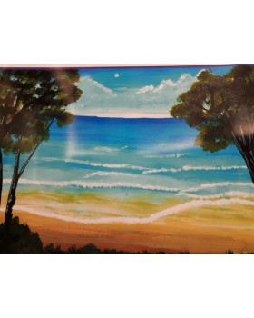Beach sunset (Canvas) WITH FRAME (12"X18") Beach sunset (Canvas) WITH FRAME (12"X18")
